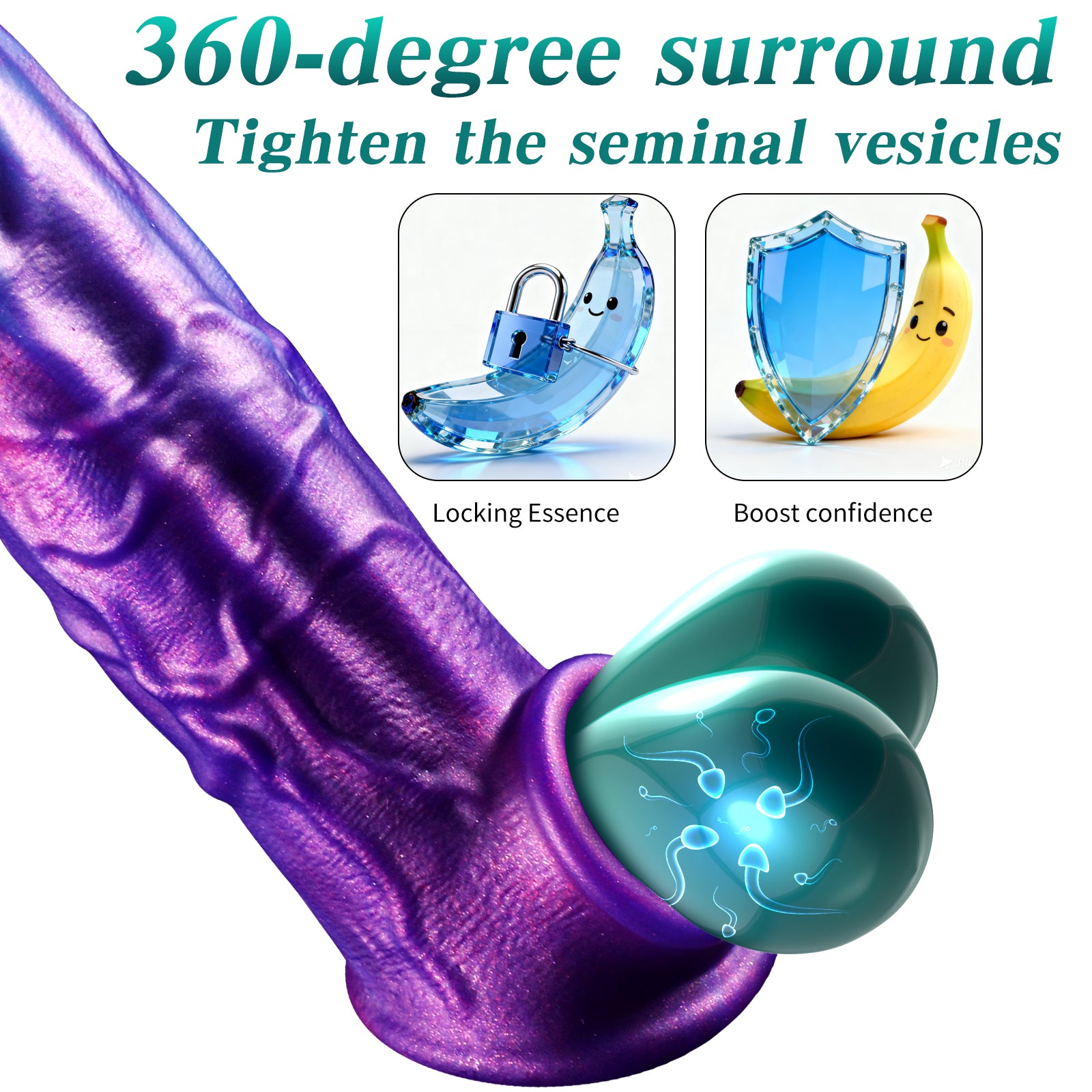 Beau 7.8" x 1.7" Purple Fantasy Couples’ Sleeve - Premium Textured