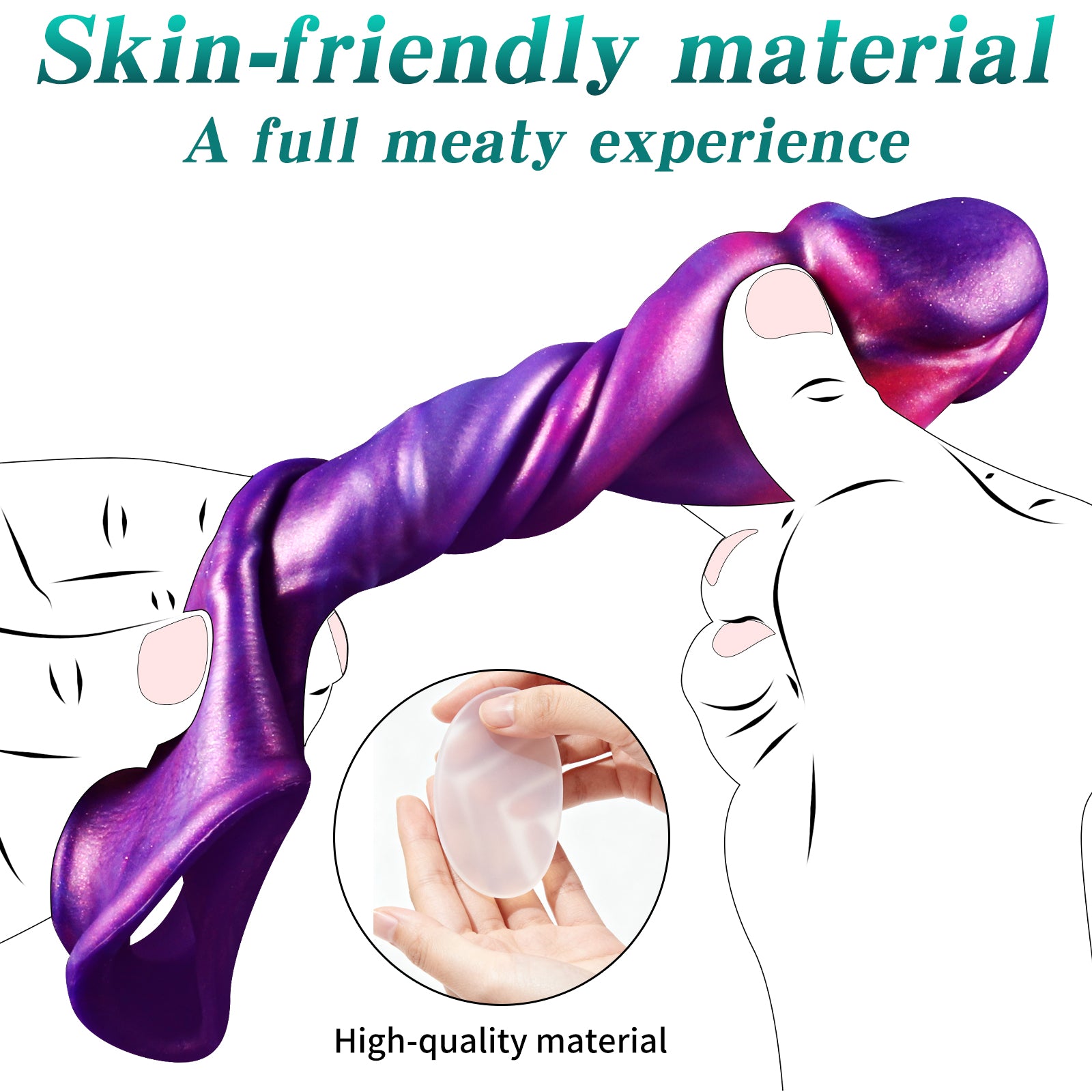 Beau 7.8" x 1.7" Purple Fantasy Couples’ Sleeve - Premium Textured