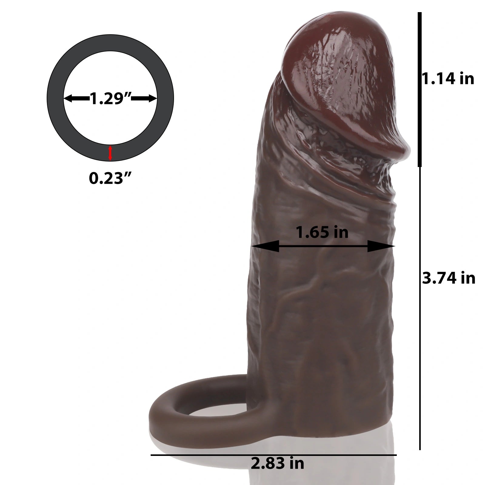 Ethan 4.8" × 1.6" Small Silicone Penis Extension