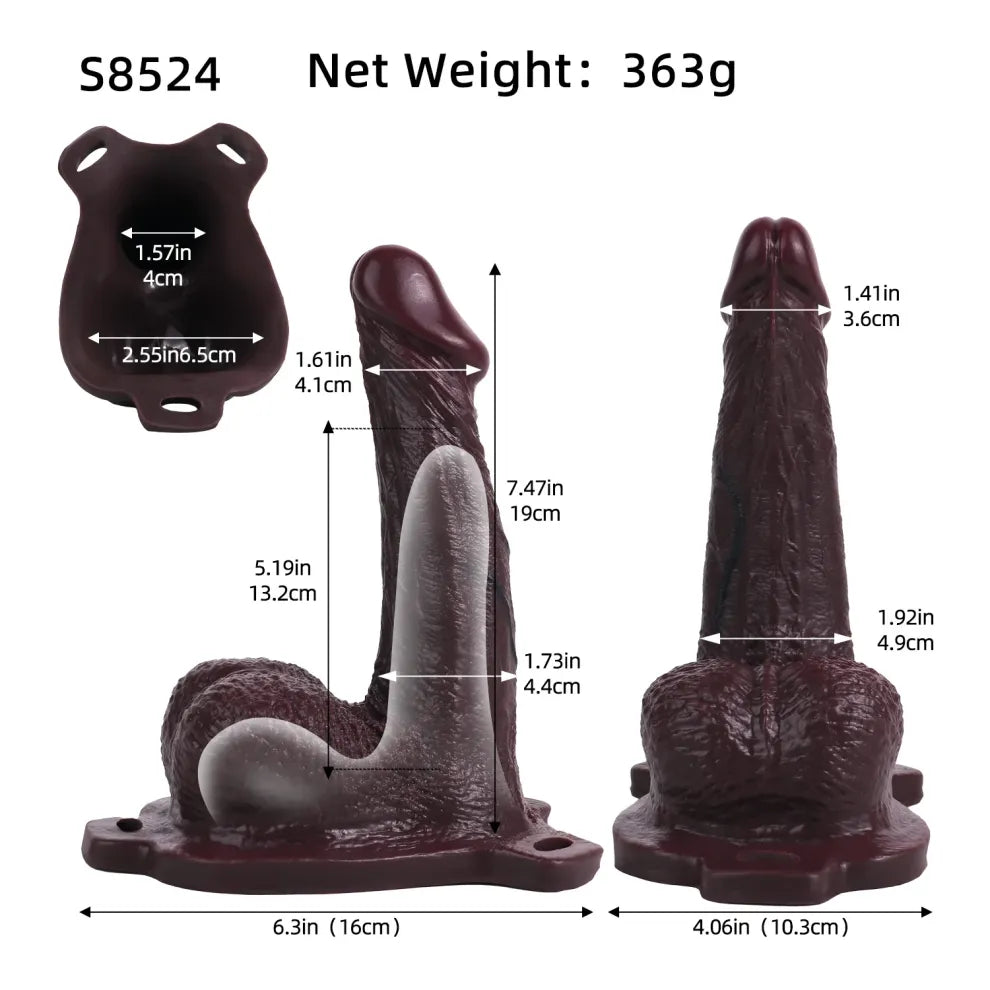 Eira 7.5" x 1.7" Wearable Lifelike Brown-Tone Penis Prosthetic Sleeve