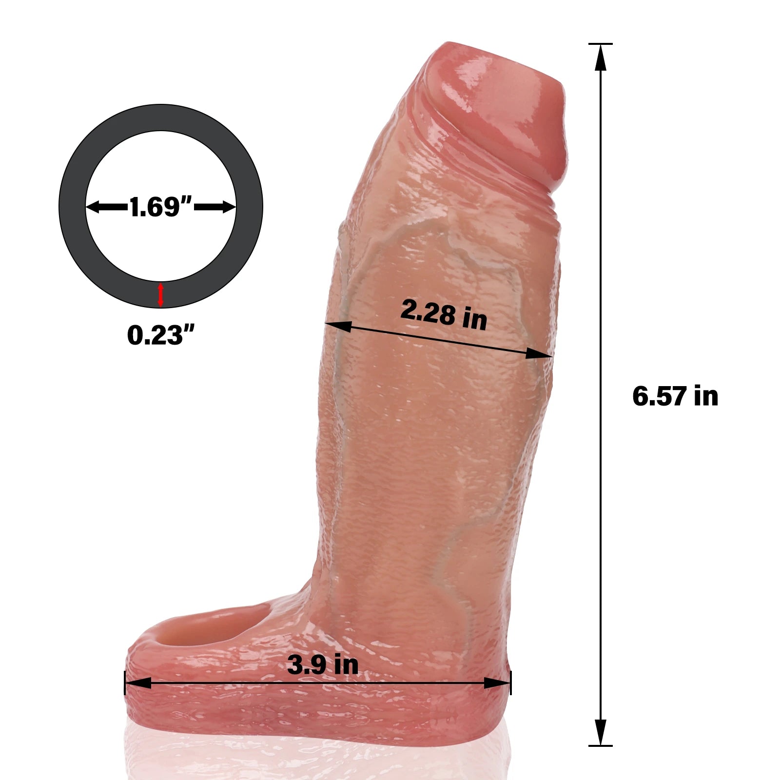 Elijah 6.6" x 2.3" Thick Cock Sleeve – Silicone Penis Girth Sleeve