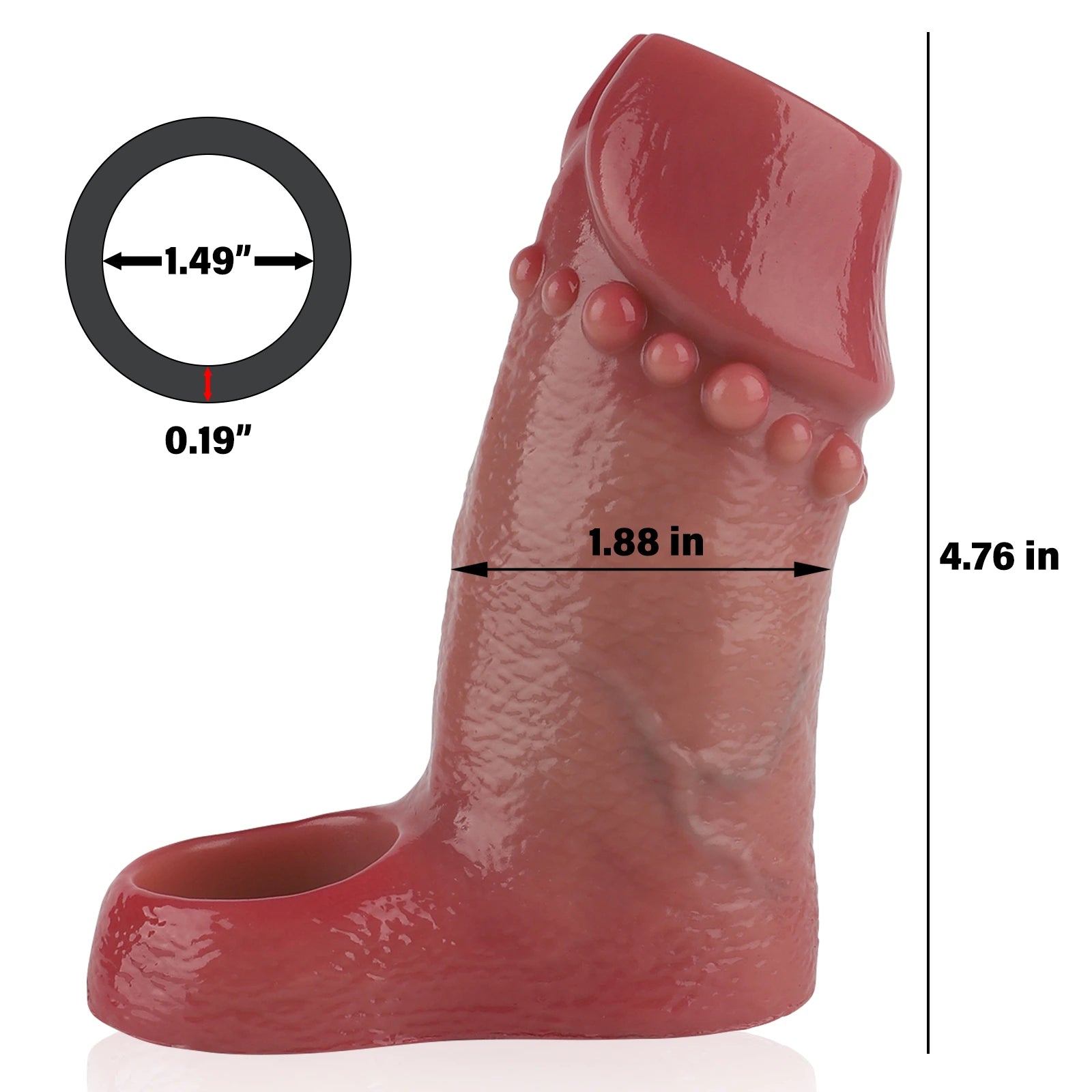 Heath 4.8" × 1.9" Open-Ended Penis Sleeve Extender-Soft Brown