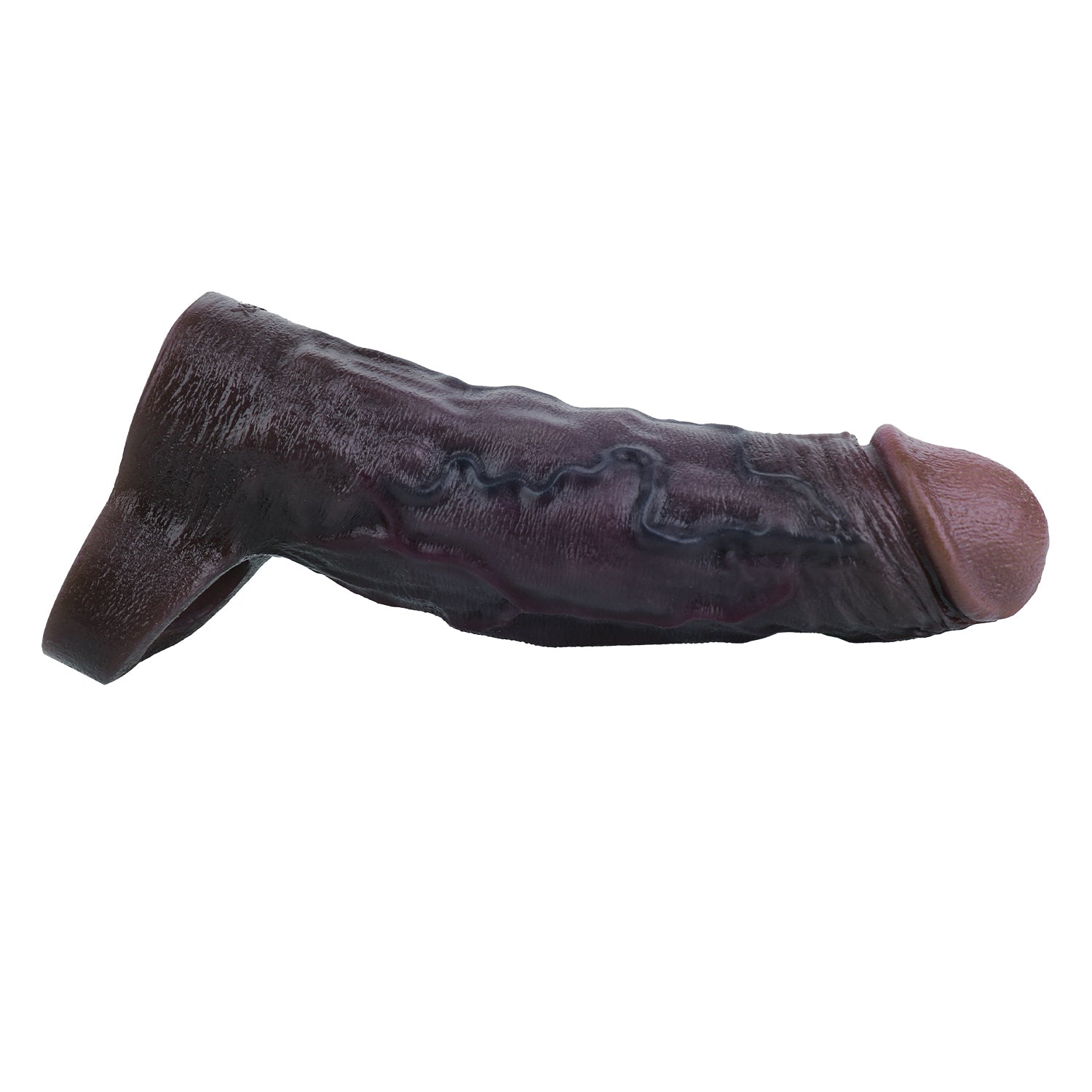 Jude 7"× 2" Black Vibrating Realistic Penis Extender Sleeve