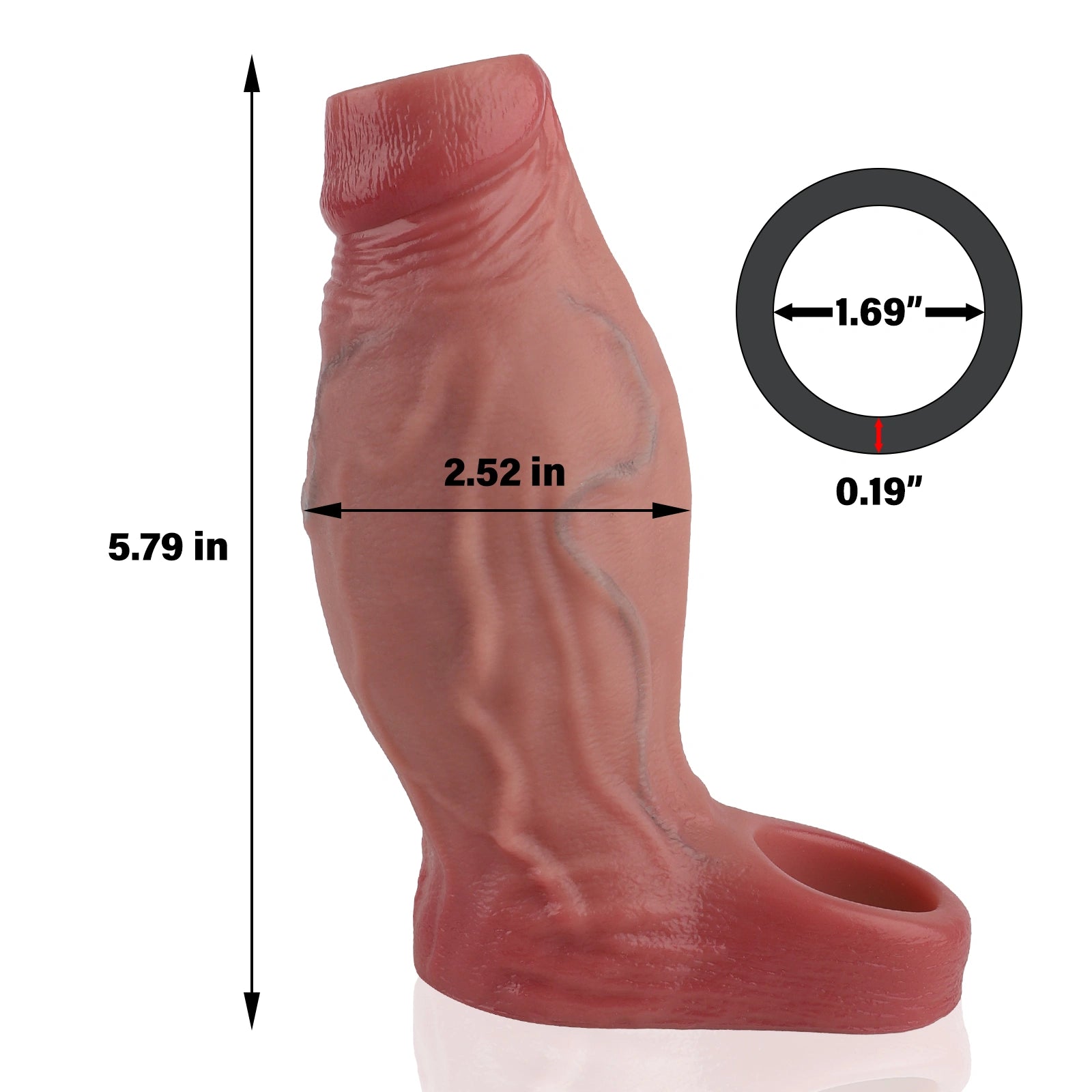 Kirk 5.8" x 2.5" Flesh Colored Realistic Penis Sleeve | Thick Cock Extender