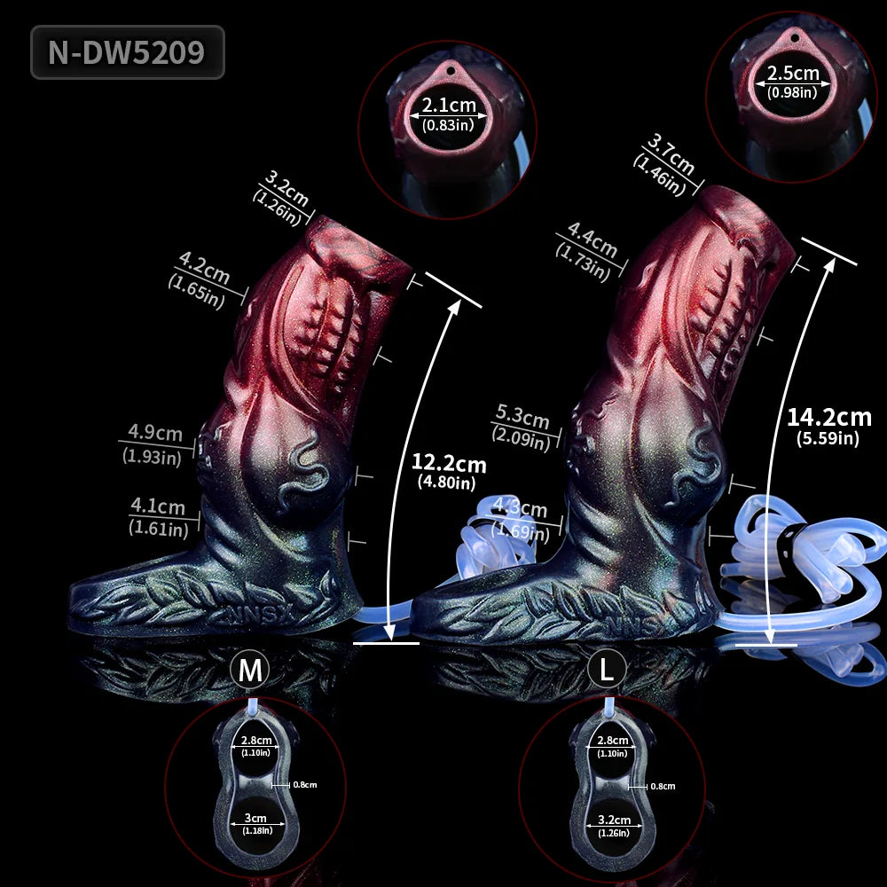 Lance 5.6" × 2.0" Black Realistic Penis Sleeve with Water Spraying Function