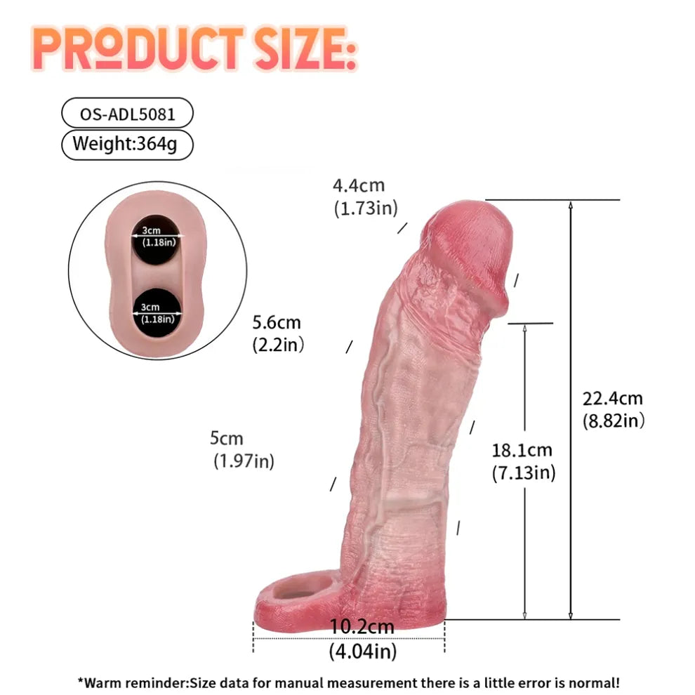 Leif 8.8"×2.2" Premium Realistic Penis Extender Device for Male Enhancement