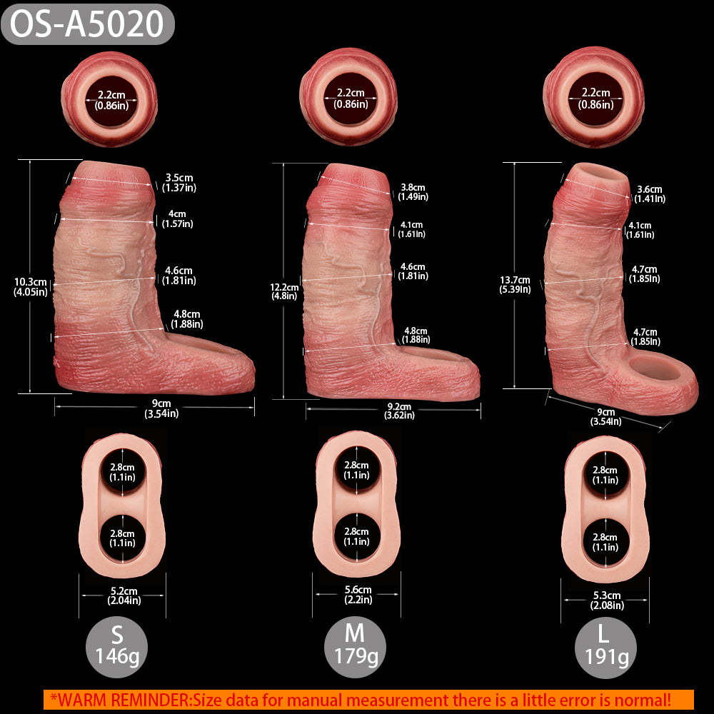 Oren 5.4" × 1.8" Premium Penis Extender Sleeve - Open-Tip Design for Comfort Fit