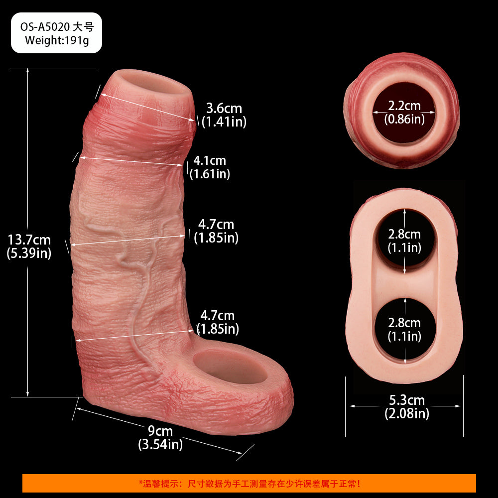 Oren 5.4" × 1.8" Premium Penis Extender Sleeve - Open-Tip Design for Comfort Fit