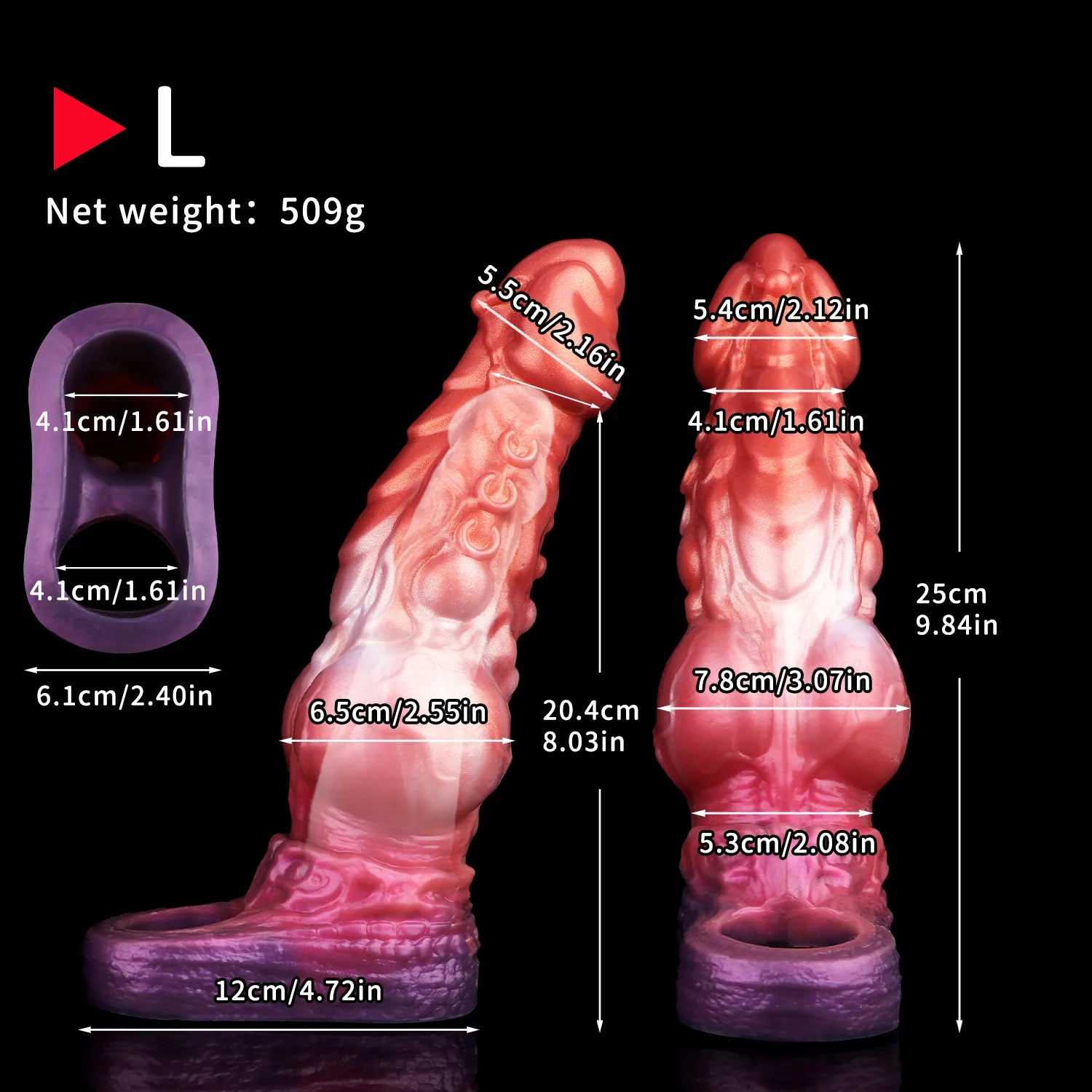 Paul 9.8" x 3.1" Purple Fantasy Penis Sleeve - Premium Textured Enhancer for Intense Sens
