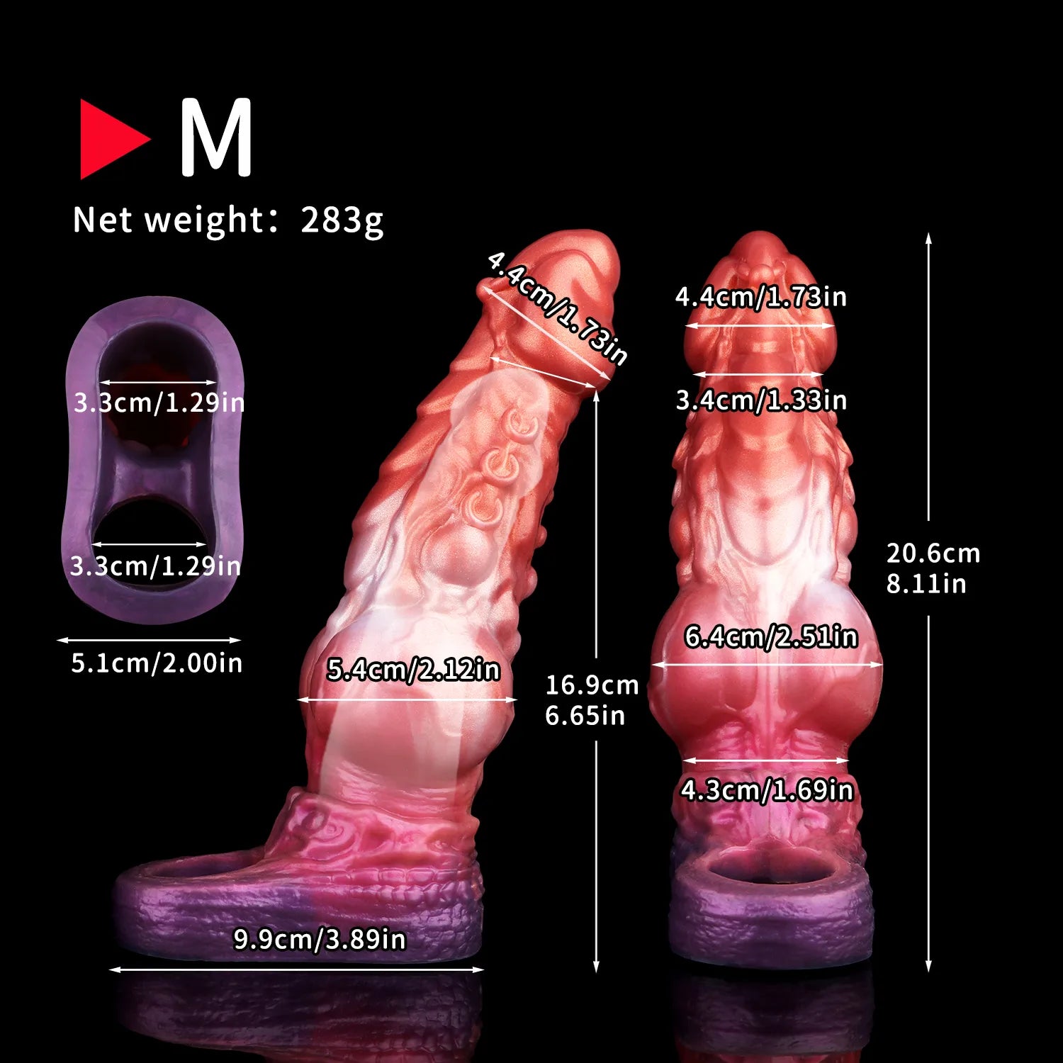 Paul 9.8" x 3.1" Purple Fantasy Penis Sleeve - Premium Textured Enhancer for Intense Sens