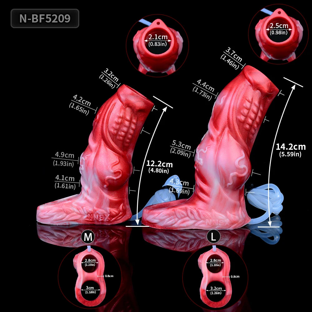 Ray 5.6" x 2.0" Water Spraying Penis Sleeve - Realistic Texture