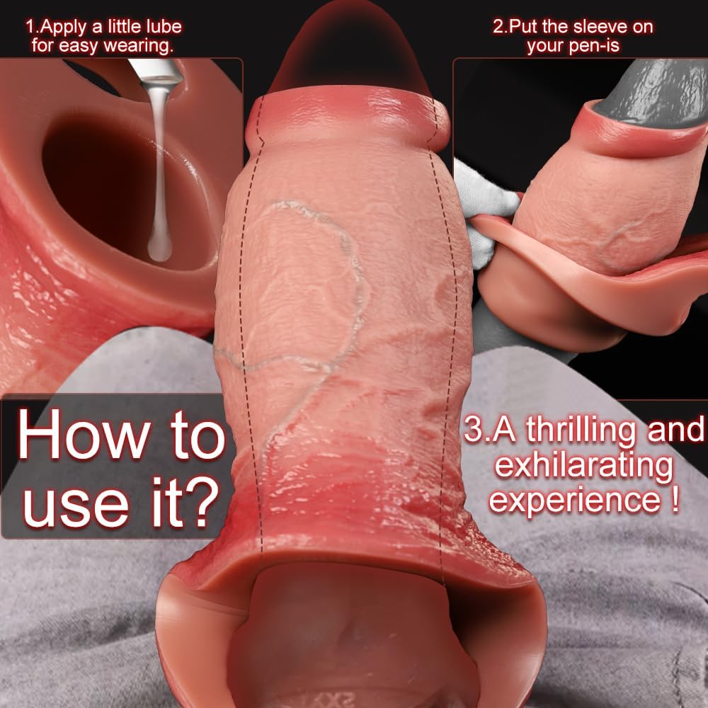 Rhys 5.9"x2.2" Thick Realistic Penis Extender Sleeve