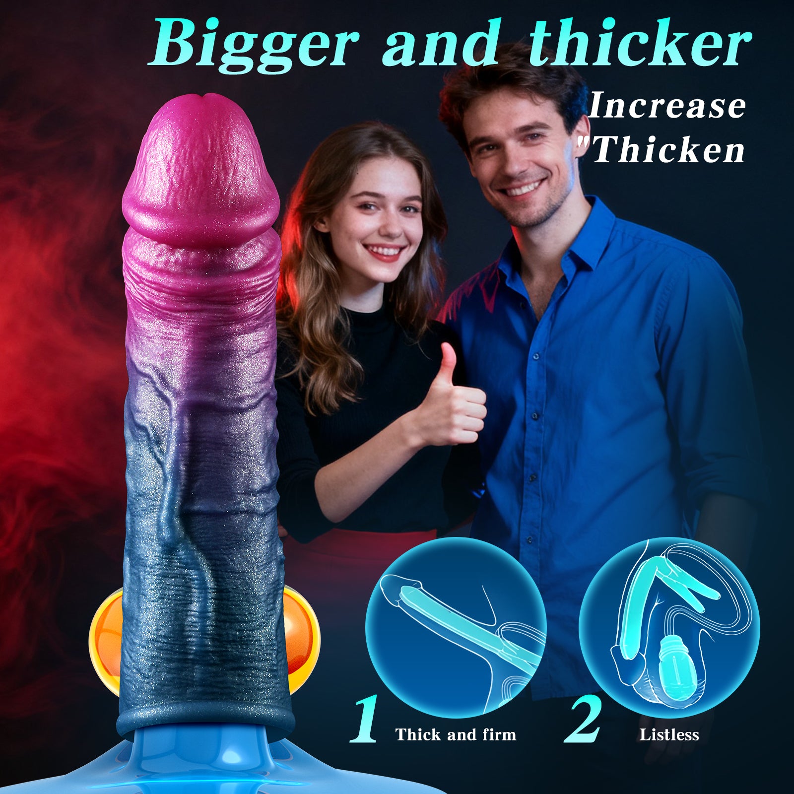 Rhys 7" x 1.6" Gradient-Colored Fantasy Penis Sleeve