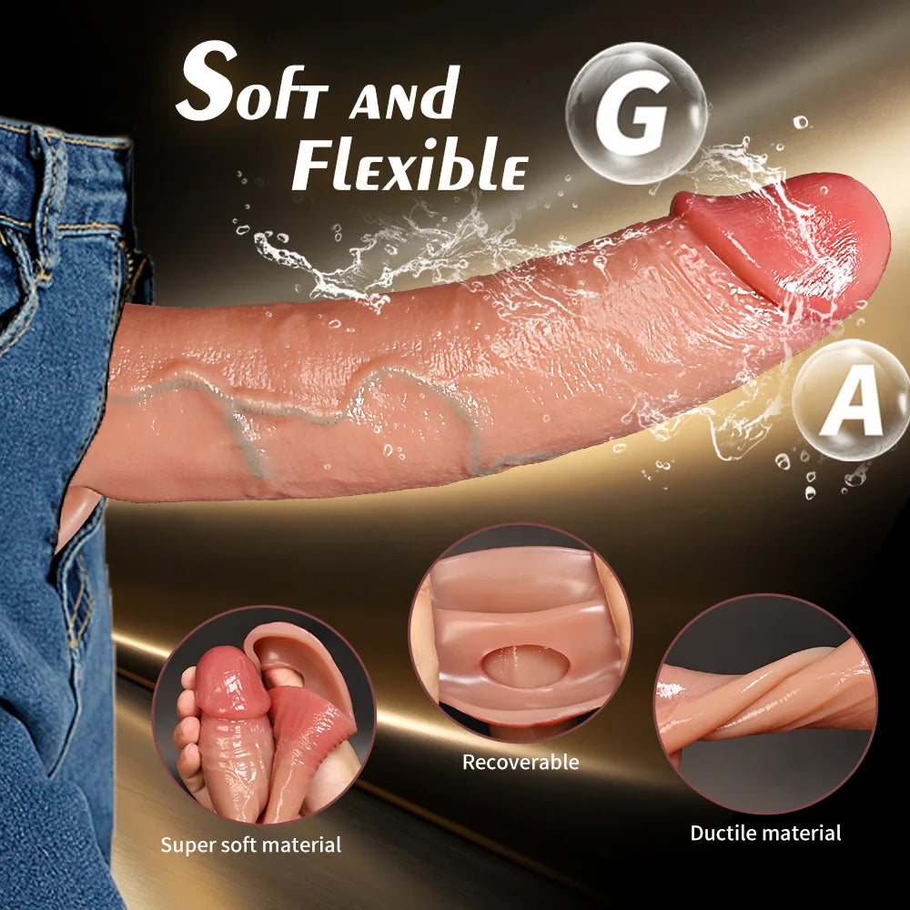 Vance 7.3" × 1.7" Realistic Electric Vibrating Penis Sleeve Extender