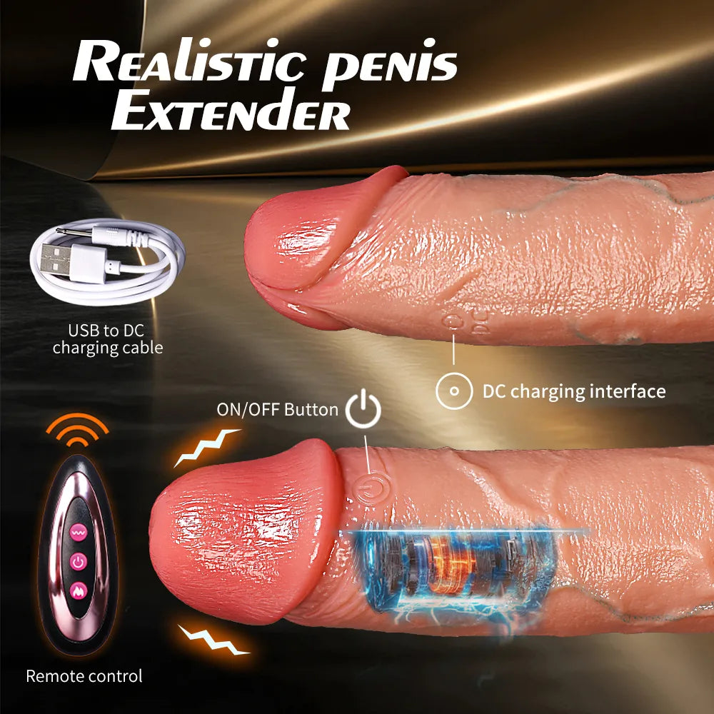 Vance 7.3" × 1.7" Realistic Electric Vibrating Penis Sleeve Extender