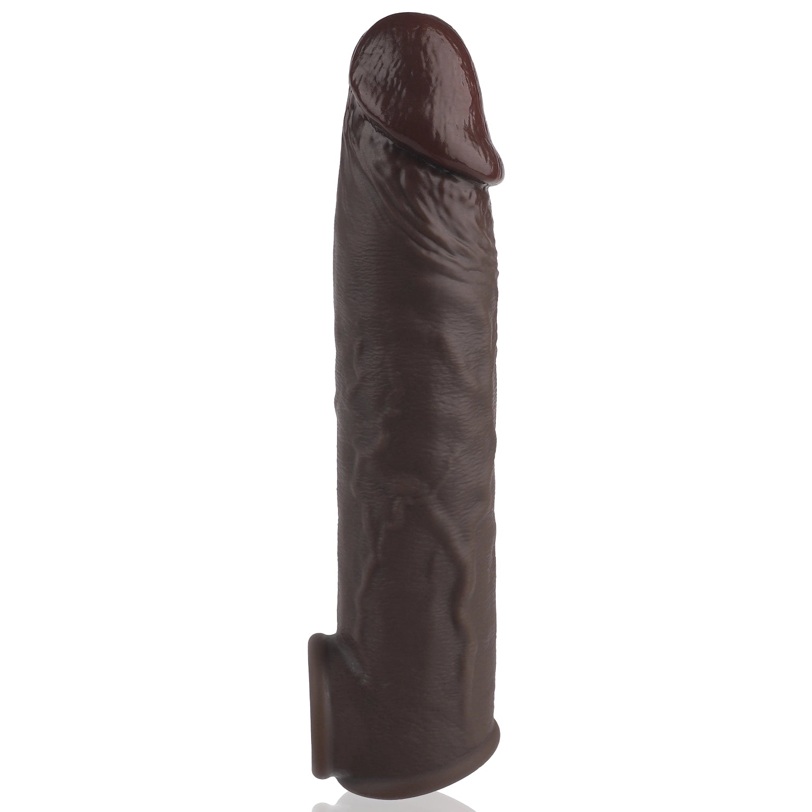 Wade 8.4" × 1.7" Deep Brown Soft Penis Sleeve Extender with Realistic Feel