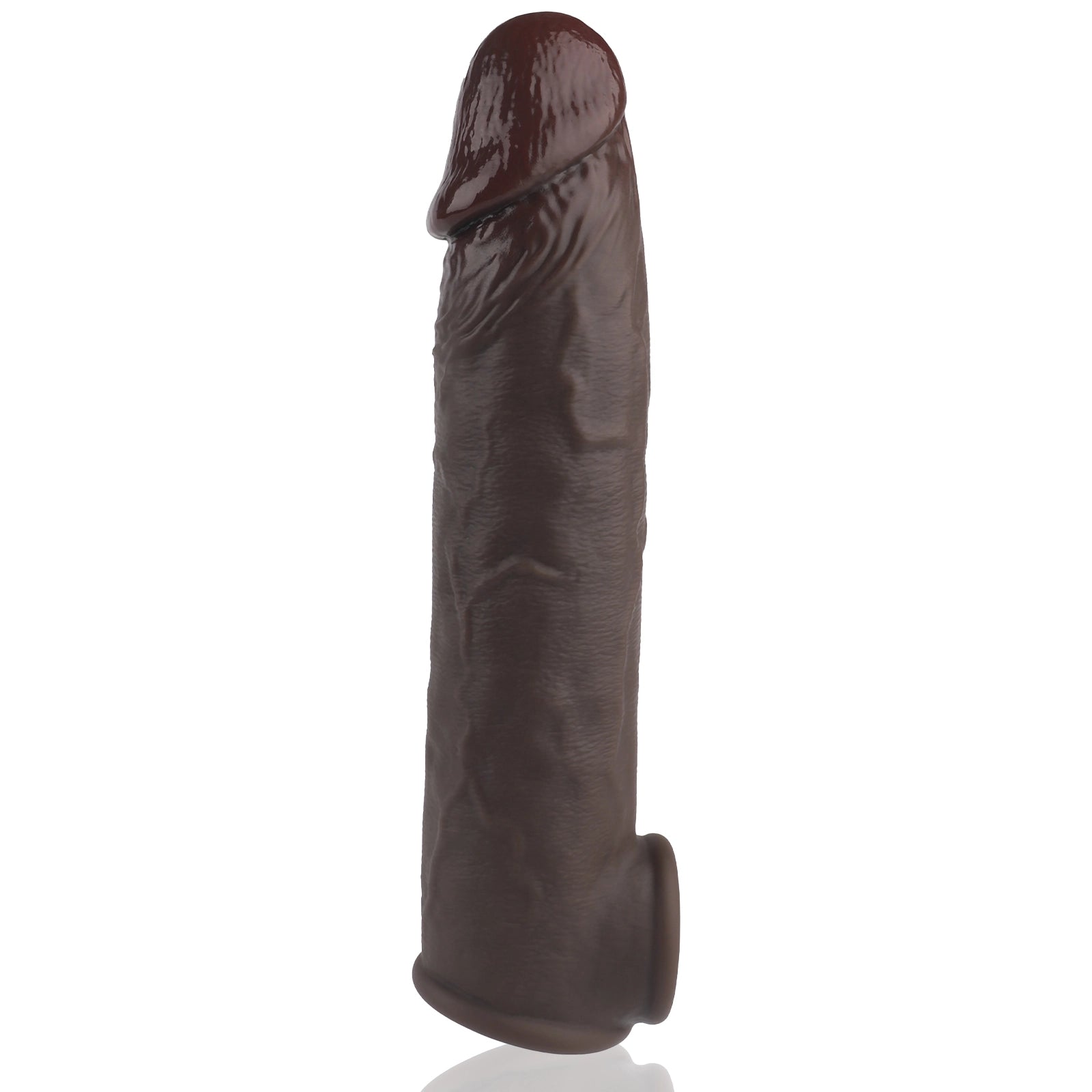 Wade 8.4" × 1.7" Deep Brown Soft Penis Sleeve Extender with Realistic Feel