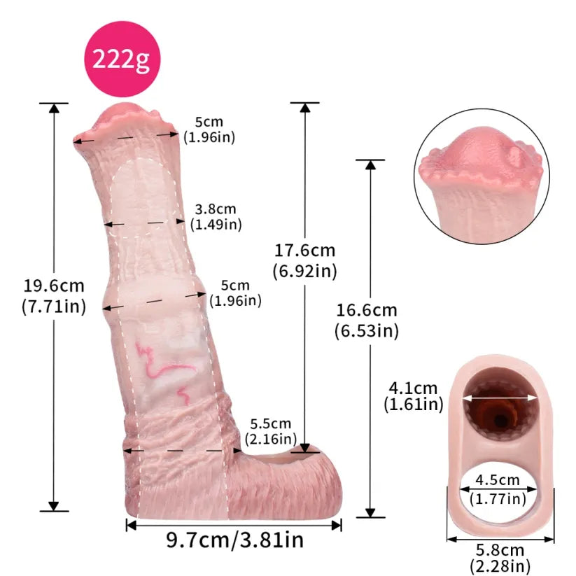 Western Realistic Stallion Fantasy Penis Sleeve - 2 Size Options for Penis Enhancement