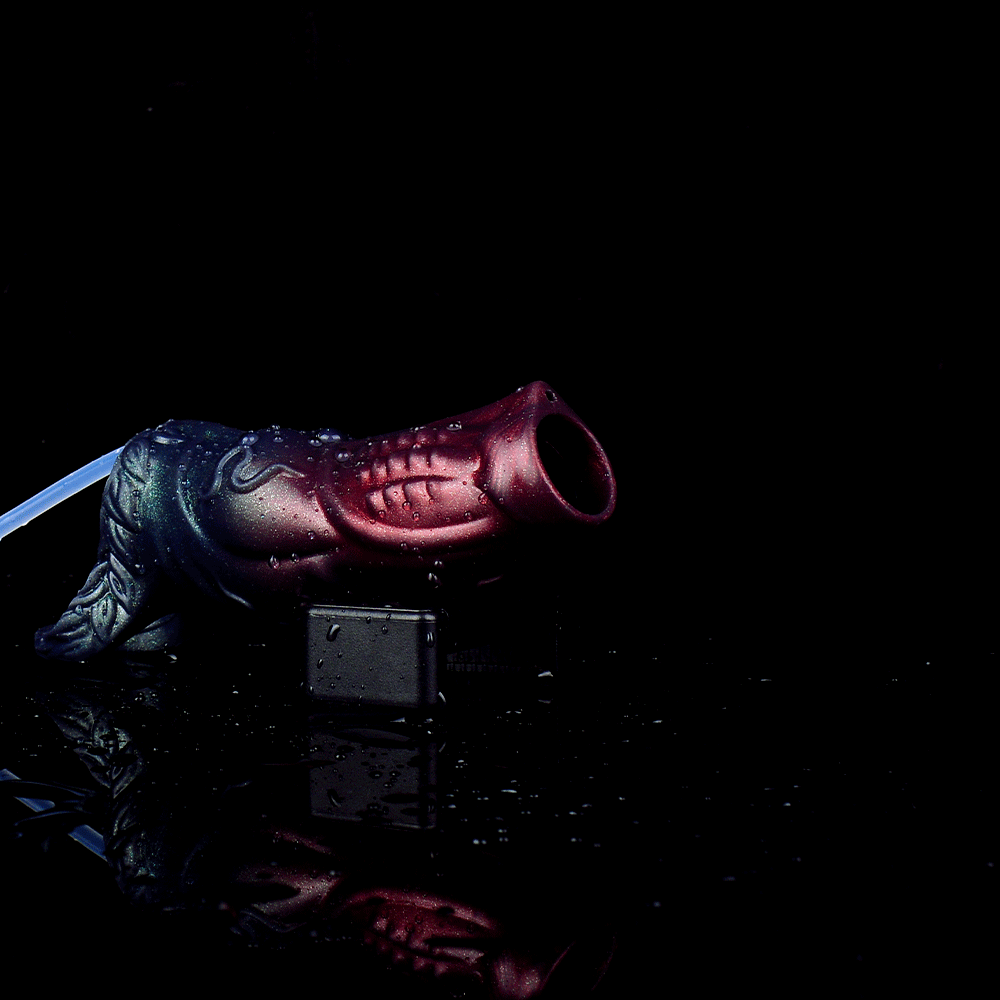 Ryder 5.6" × 2.0" Black Water Spraying Realistic Penis Sleeve