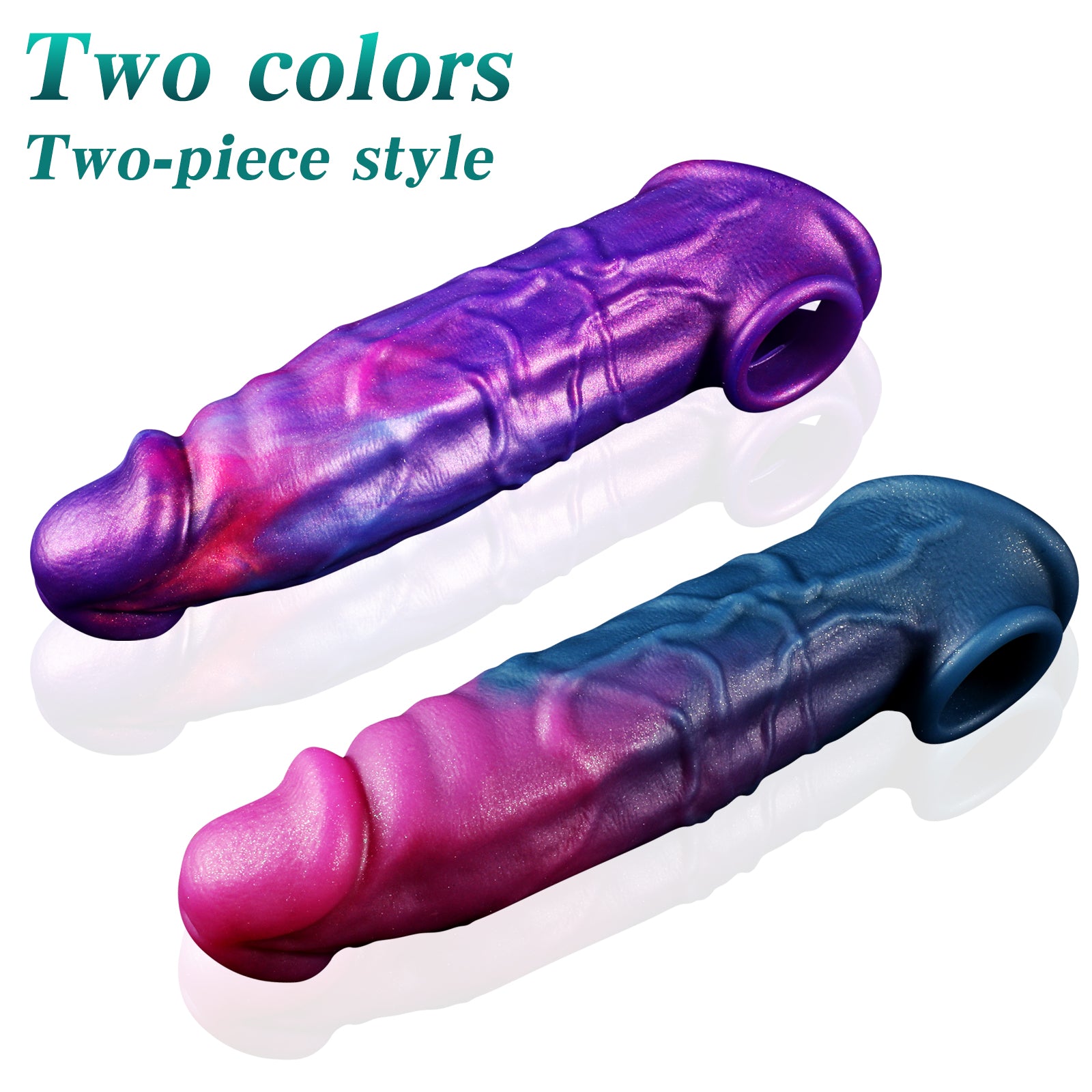 Beau 7.8" x 1.7" Purple Fantasy Couples’ Sleeve - Premium Textured