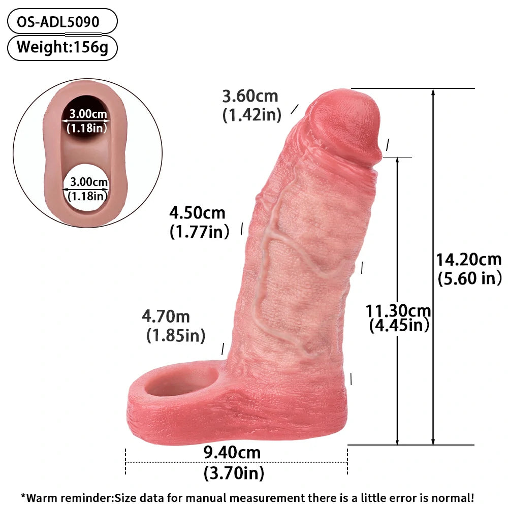 Clark 5.6" × 1.9" Thick Realistic Penis Sleeve Extender for Men