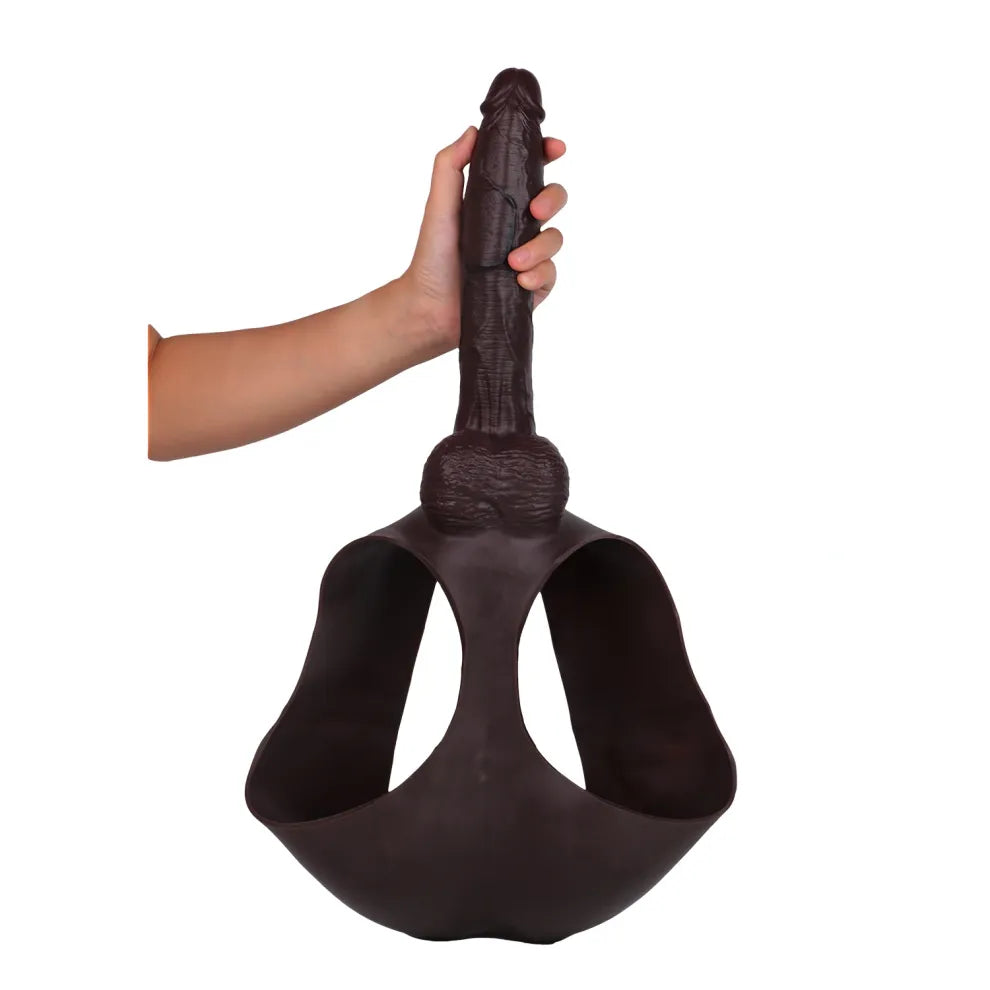 Eyra 10" x 2" Discreet Wearable Enhancement - Body-Safe Natural Feel Black