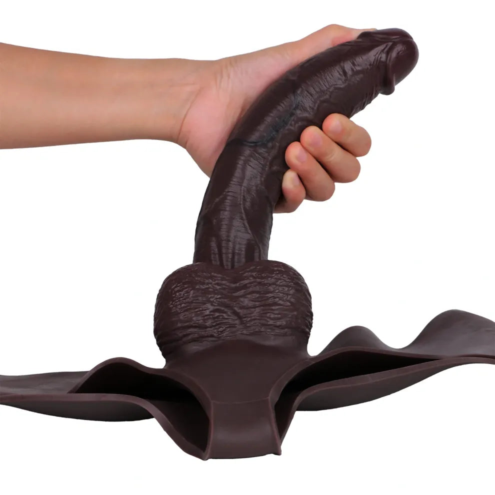 Eyra 10" x 2" Discreet Wearable Enhancement - Body-Safe Natural Feel Black