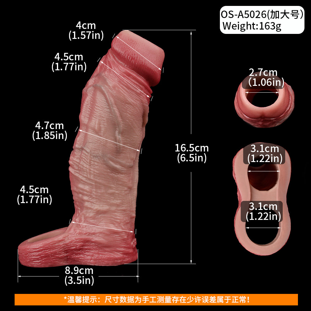 Finn 6.5" × 1.8" Premium Silicone Girth Enhancer | Open-End Penis Sleeve