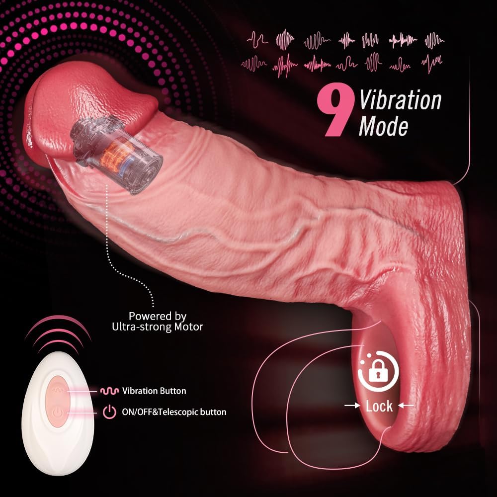 Finn 6.7"x1.6" istic Silicone Penis Sleeve Vibrator with Cock Ring