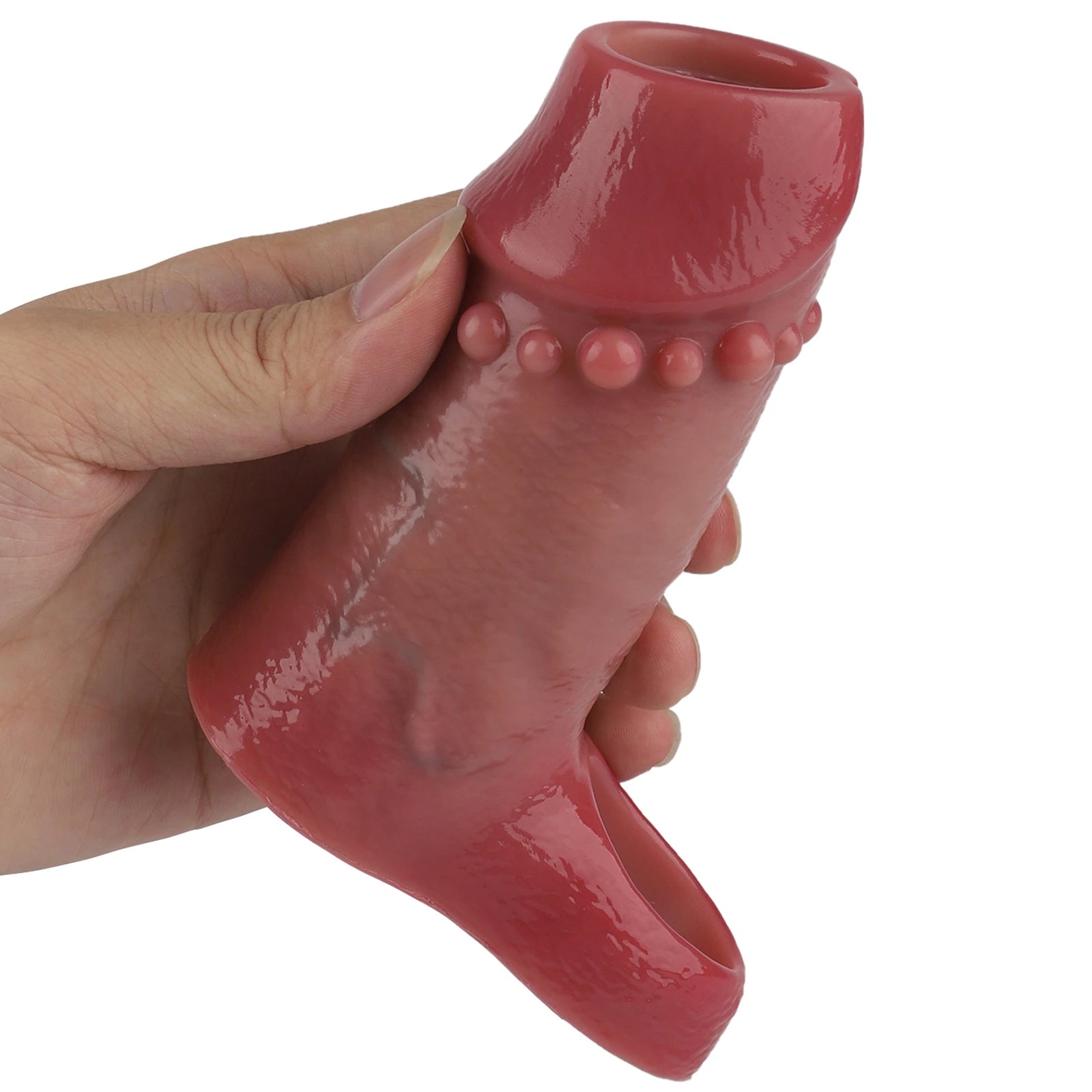Heath 4.8" × 1.9" Open-Ended Penis Sleeve Extender-Soft Brown