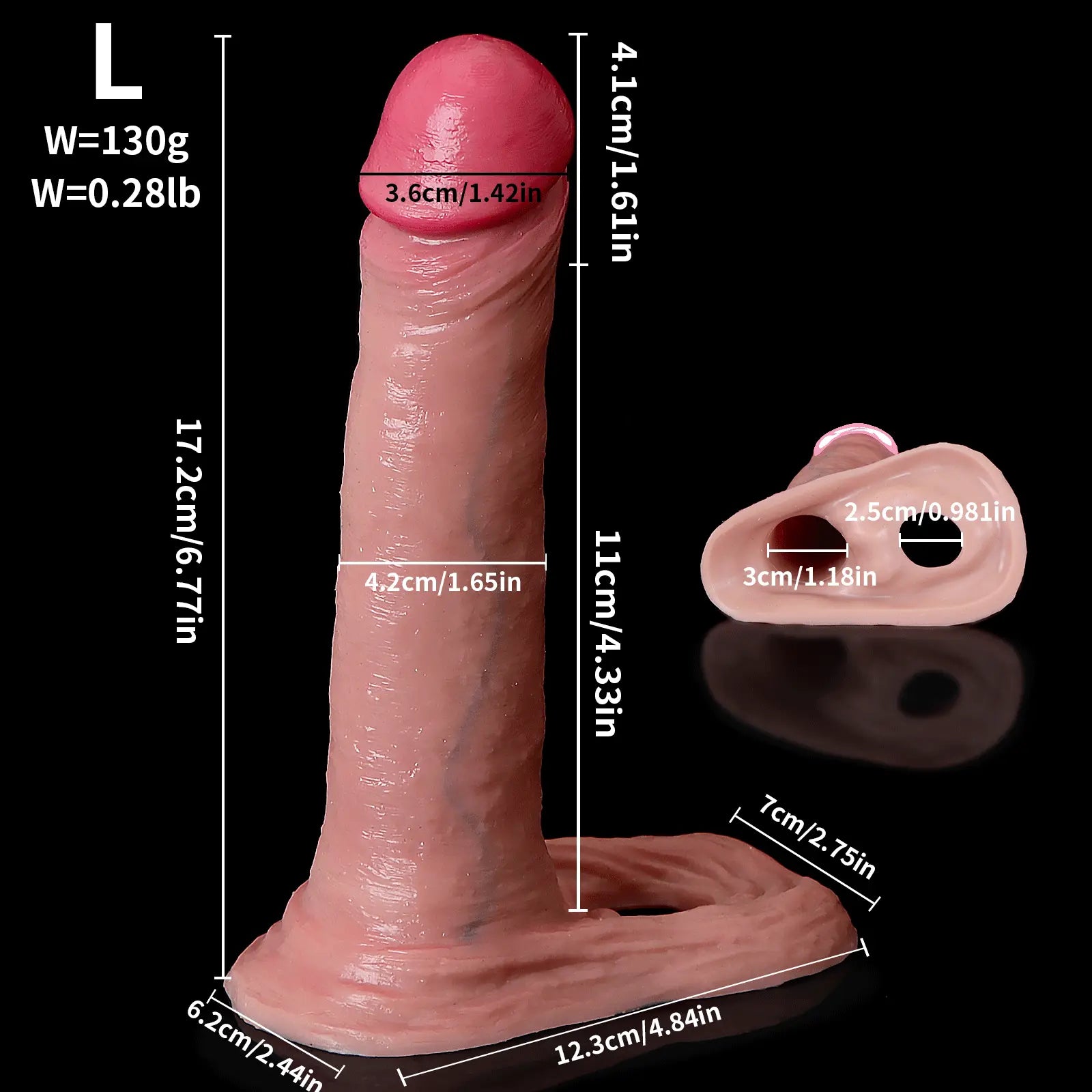 JAX 6.7" × 1.6" Premium Penis Extender Sleeve - Realistic Feel