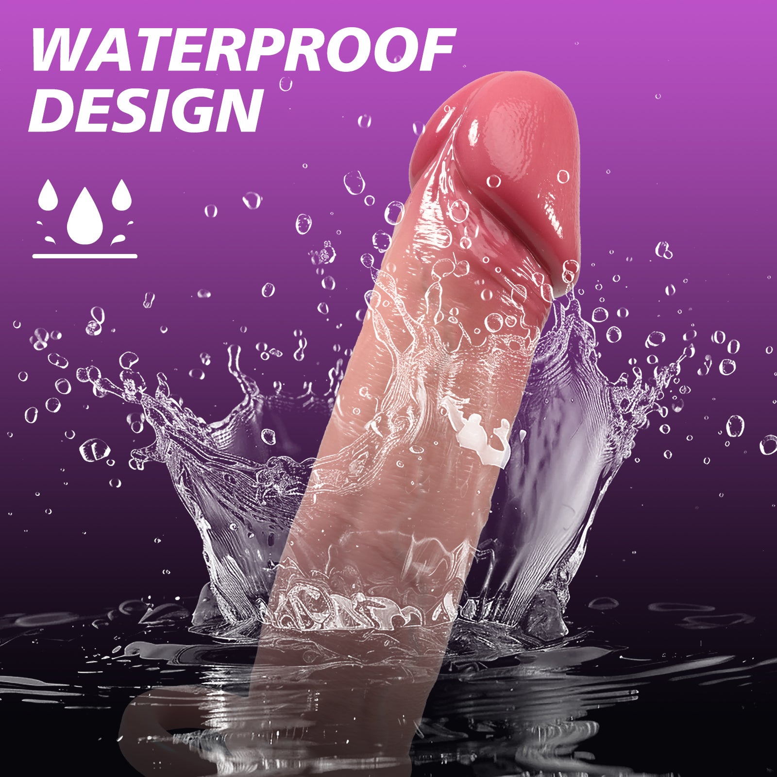Jax 8.9"x 2.4" Sliding Skin Realistic Silicone Penis Sleeve with Cock Ring