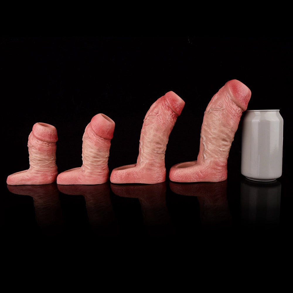 Jay 6.7” × 2.01” Realistic Silicone Penis Girth Sleeve Extender (S/M/L/XL)