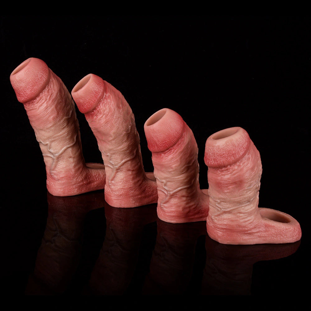 Jay 6.7” × 2.01” Realistic Silicone Penis Girth Sleeve Extender (S/M/L/XL)