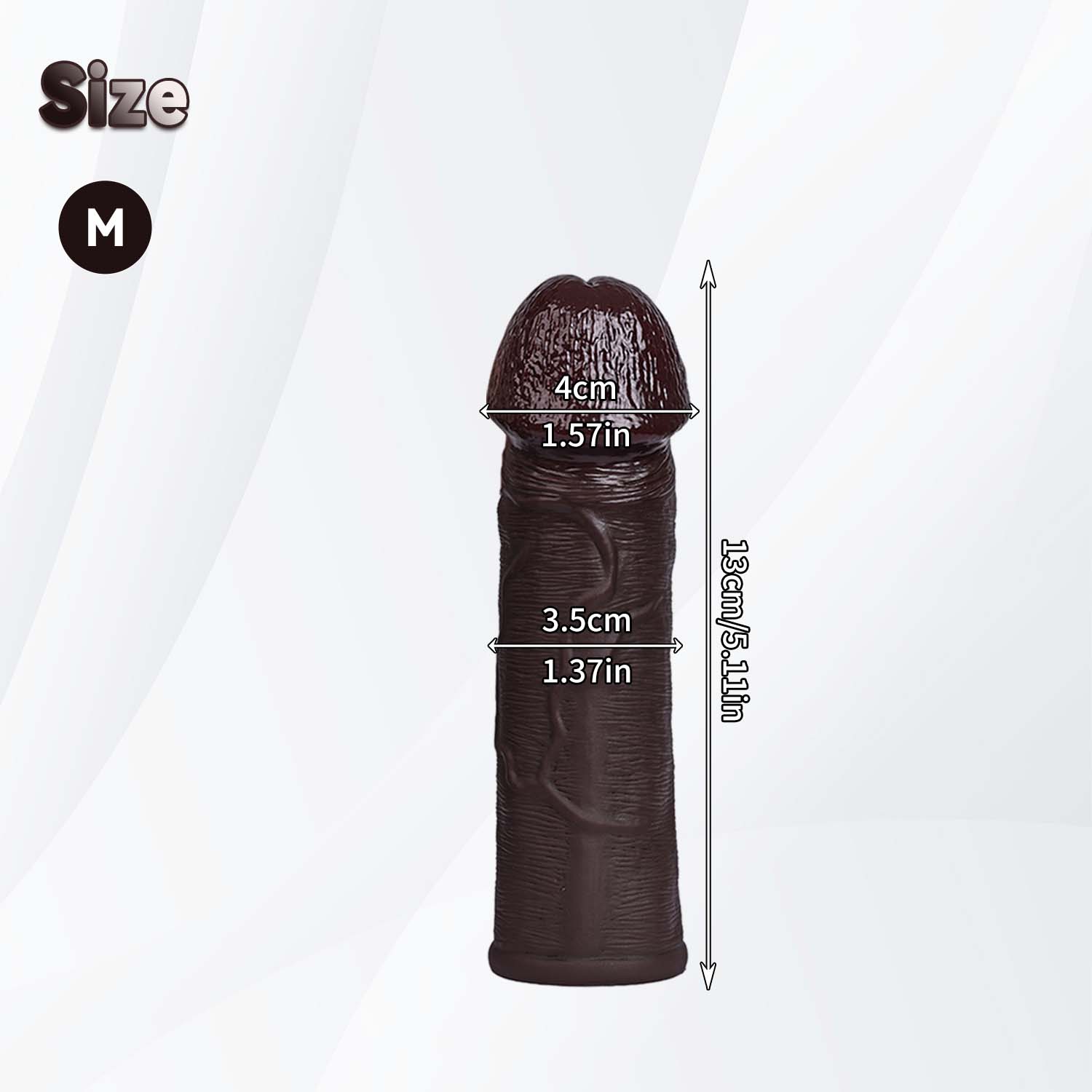 Jett 8.6" × 2" Premium Realistic Black Silicone Penis Sleeve - Big Glans