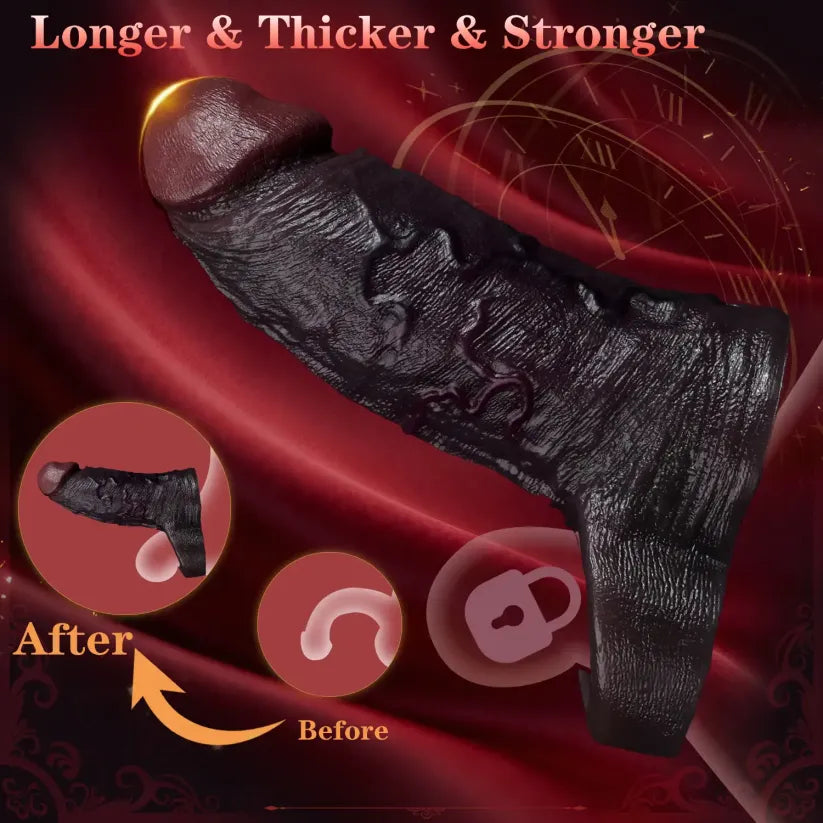 Jett Realistic Silicone Penis Extender Sleeve - Delay Enhancer for Enhanced Couple Intimacy
