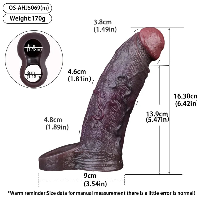 Jett Realistic Silicone Penis Extender Sleeve - Delay Enhancer for Enhanced Couple Intimacy