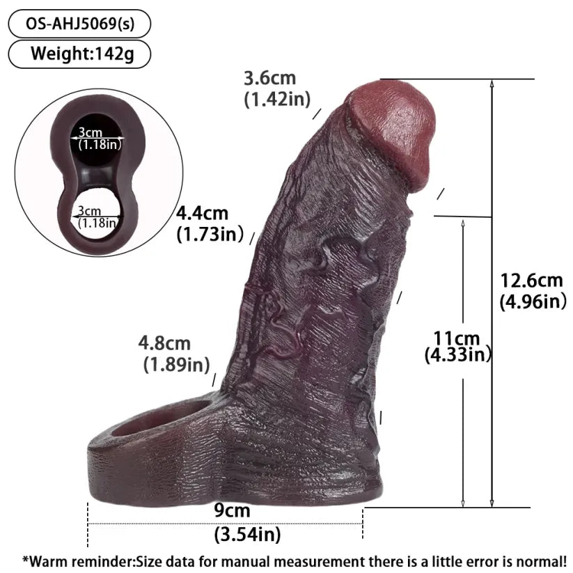 Jett Realistic Silicone Penis Extender Sleeve - Delay Enhancer for Enhanced Couple Intimacy