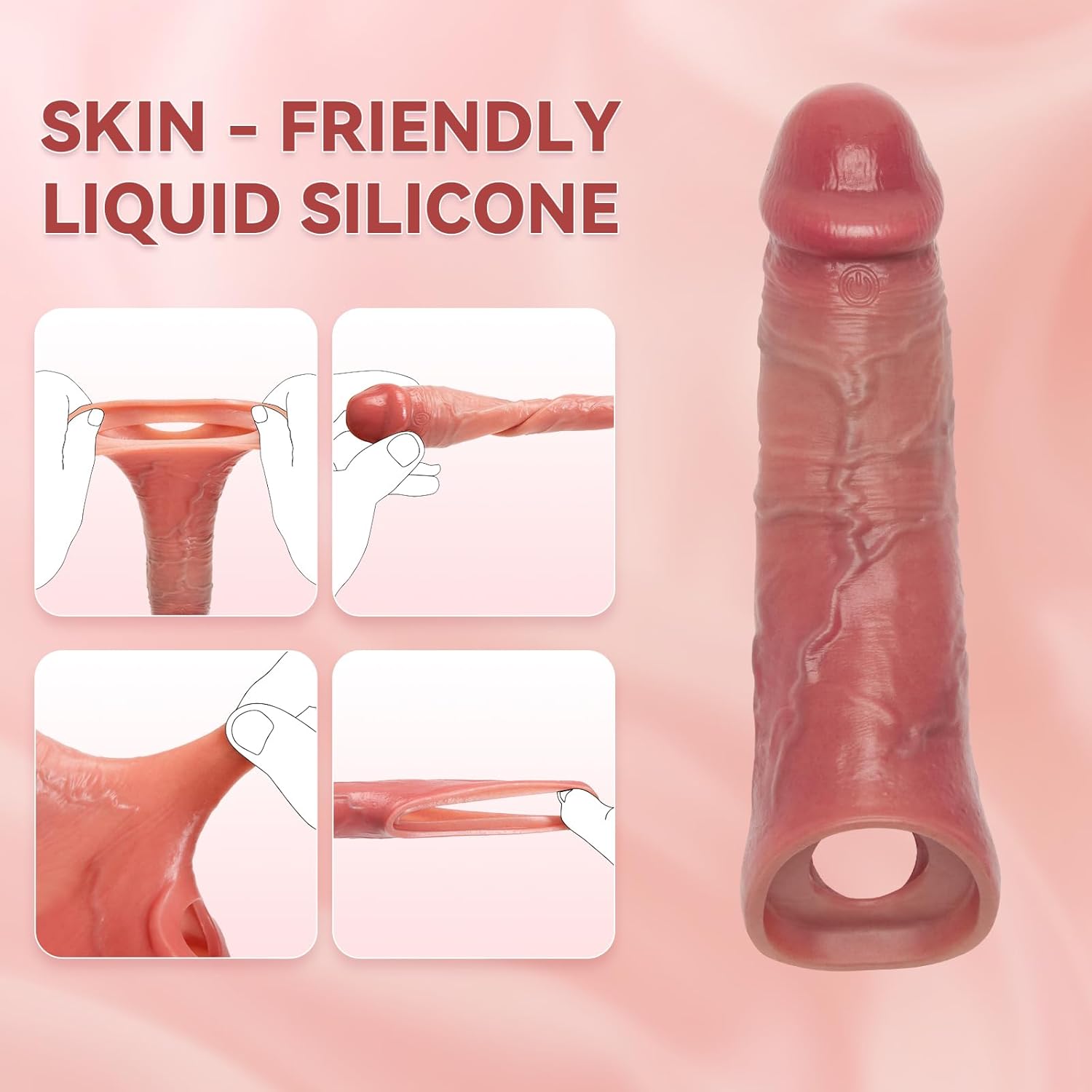 Jude 8.4"×2" Thick Silicone Sleeve Vibrator - Girth Enhancer for Men