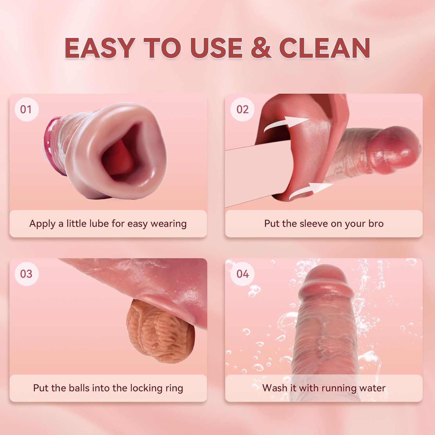 Jude 8.4"×2" Thick Silicone Sleeve Vibrator - Girth Enhancer for Men