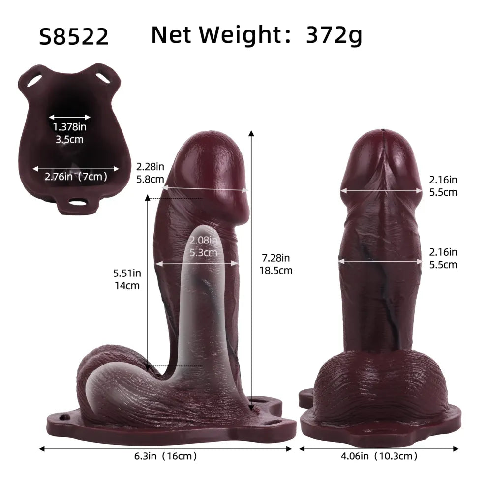 Kael 7.3" x 2.2" Wearable Lifelike Brown Penis Prosthetic Sleeve Extender