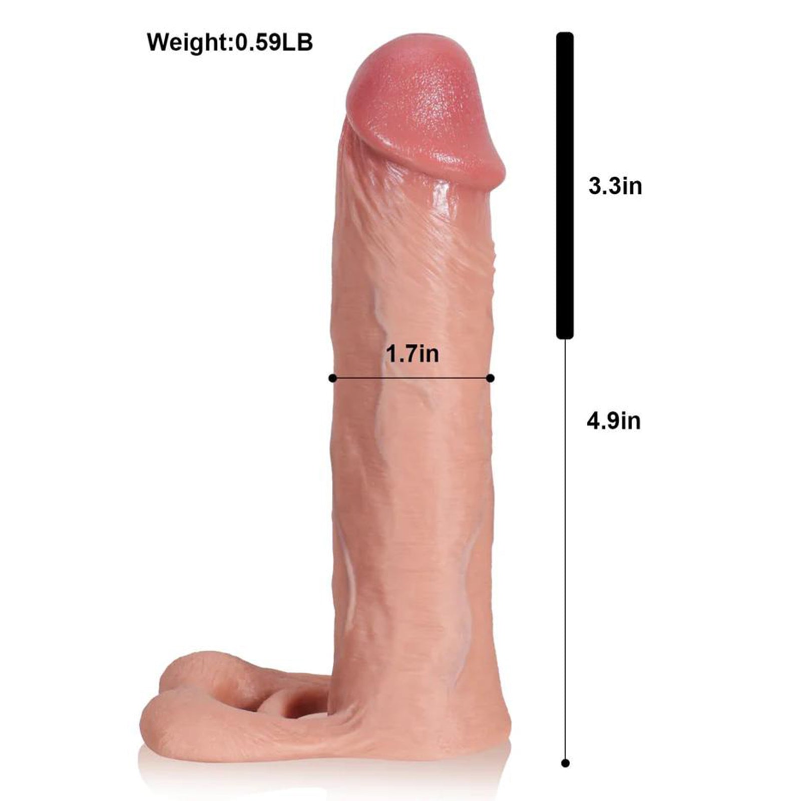 Kael 8.2" × 1.7" Medical-Grade Silicone Penis Extender Sleeve - Realistic Male Enhancement