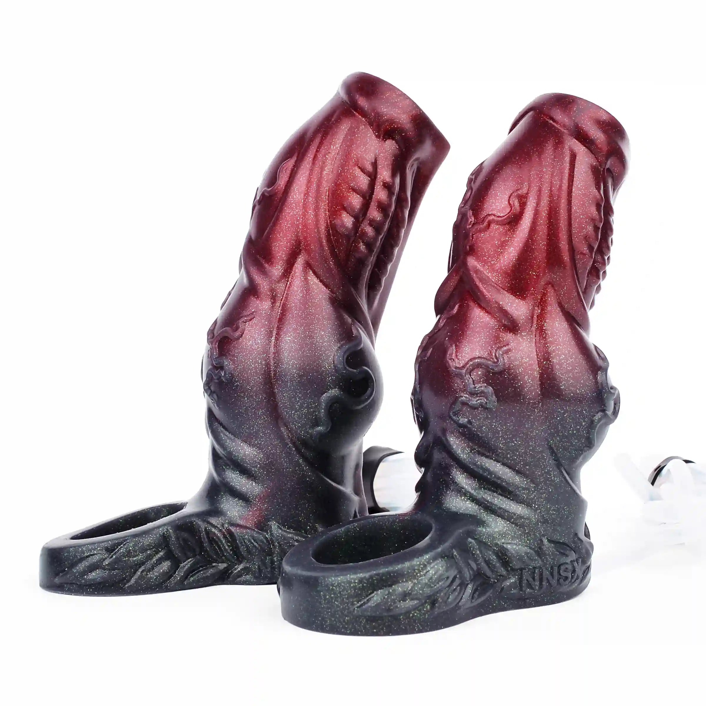 Lance 5.6" × 2.0" Black Realistic Penis Sleeve with Water Spraying Function
