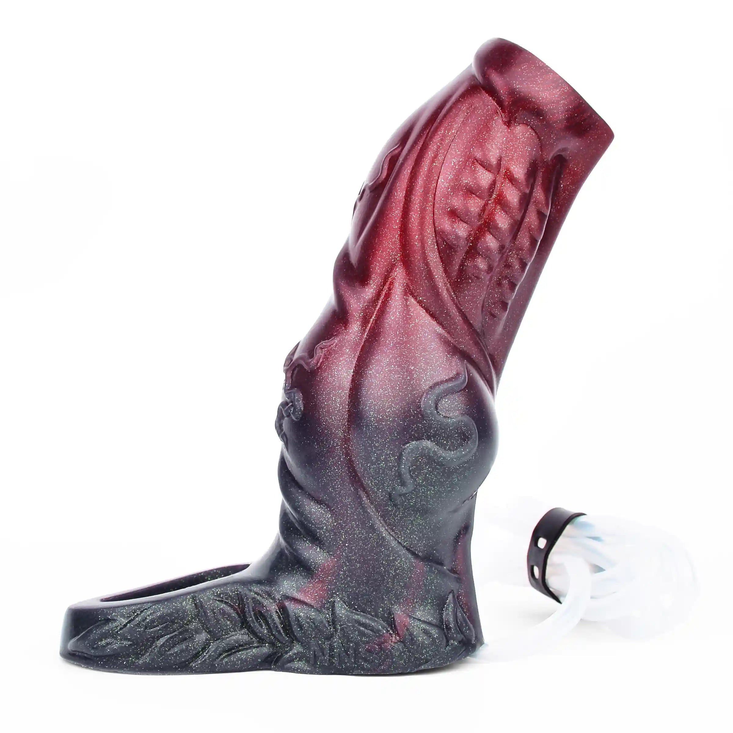 Lance 5.6" × 2.0" Black Realistic Penis Sleeve with Water Spraying Function