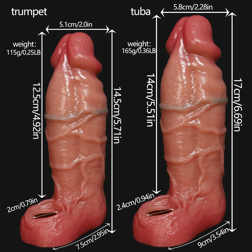 Lee 6.8" × 2.3" Flesh-Tone Extra Thick Penis Sleeve Extender