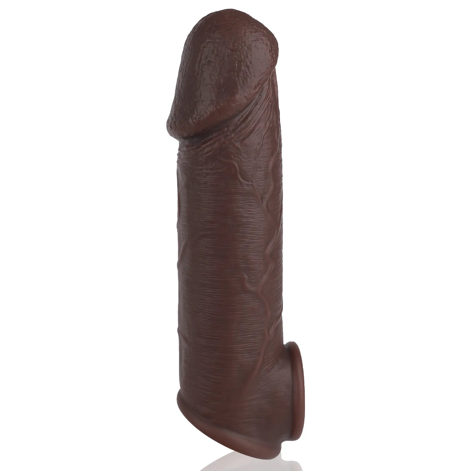Leif 8.5" × 2.0" Realistic Black Silicone Penis Enhancer - Ergonomic Design & Discreet Comfort