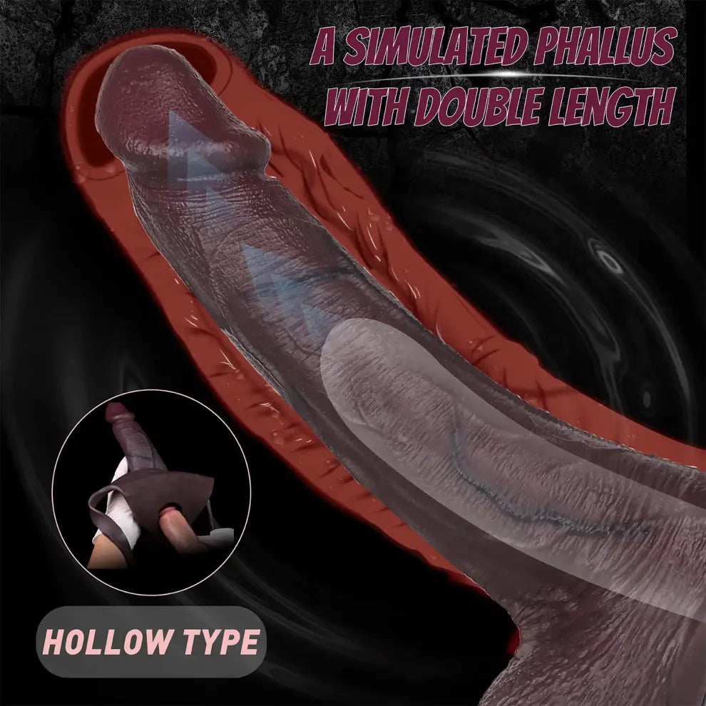 Lux 10"x2.3" Black Realistic Silicone Strap-On Dildo with Comfort Harness