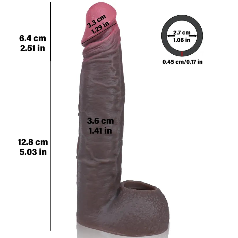 Mike 7.9"x1.4" Premium Dual-Color Realistic Penis Extension Sleeve - Adds Up to 2.5" Extra Length