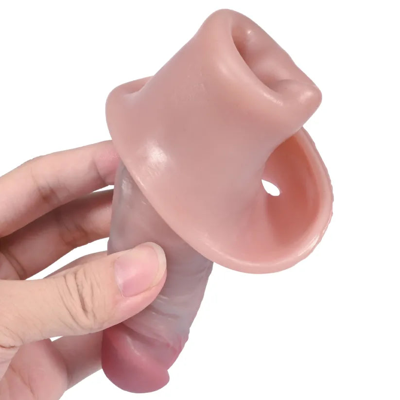 Mike 7.9"x1.4" Premium Dual-Color Realistic Penis Extension Sleeve - Adds Up to 2.5" Extra Length