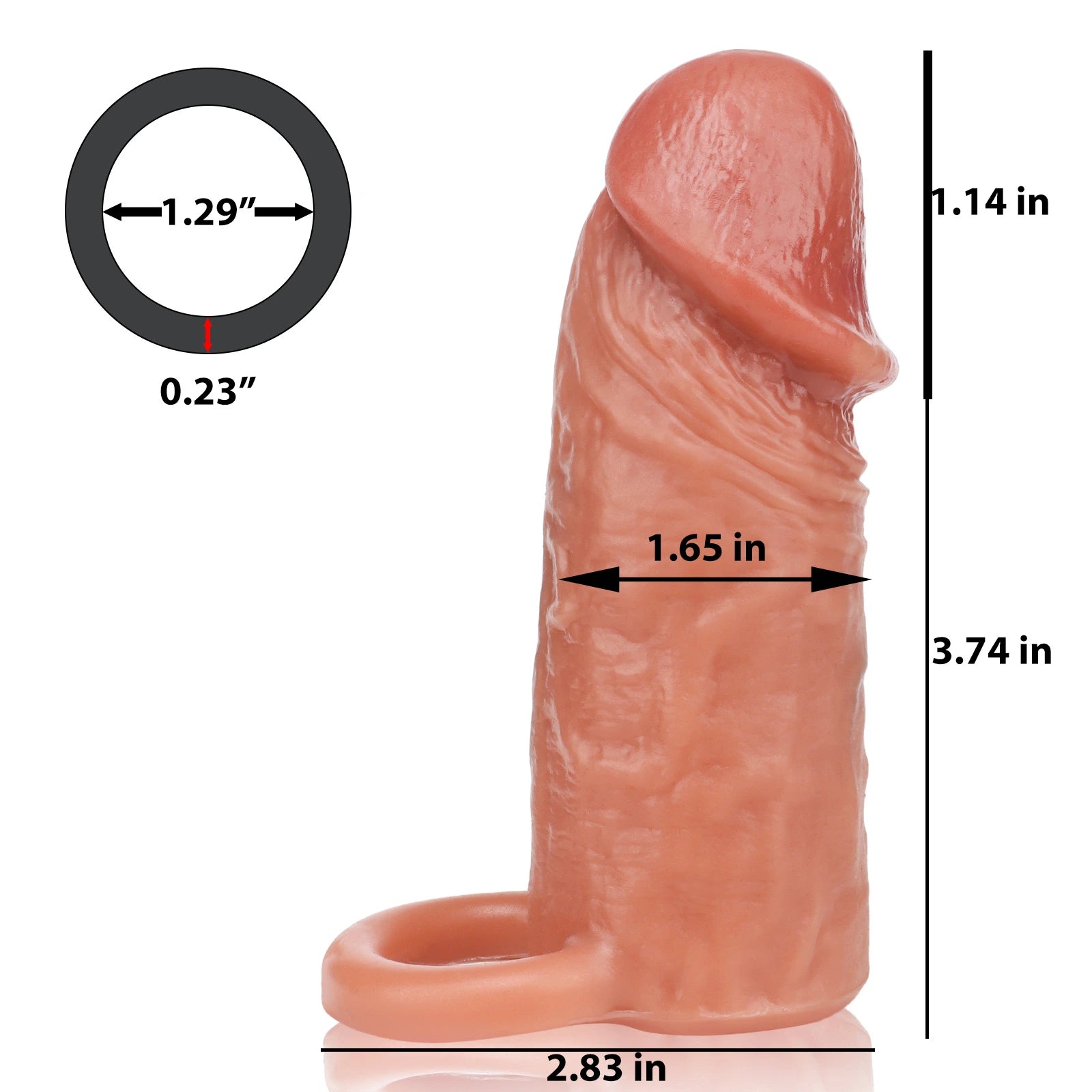 Nash 4.8" × 1.6" Realistic Silicone Penis Enhancer - Ergonomic Design & Comfortable Fit